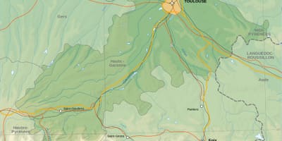 Топографическая карта Тулуза
